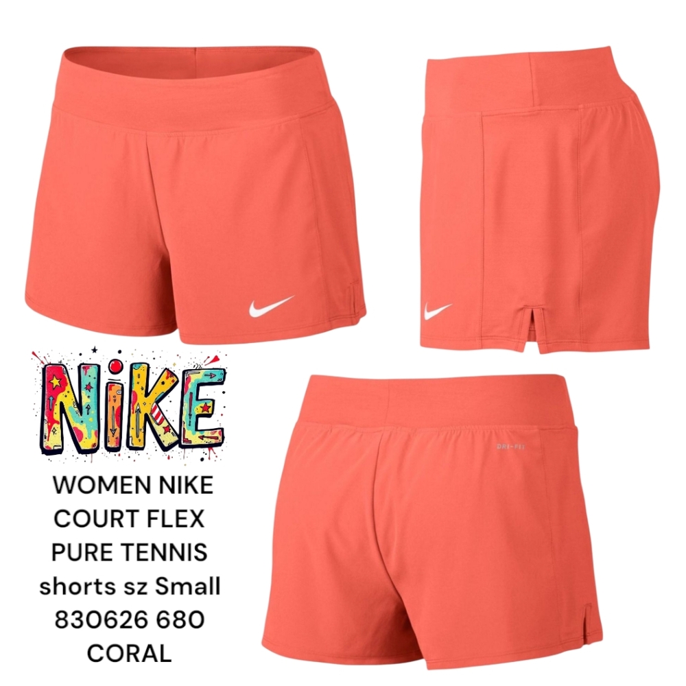 Nike Women's Court Flex Pure Tennis Shorts Women's 3" Bl In Biker Shorts Coral S
